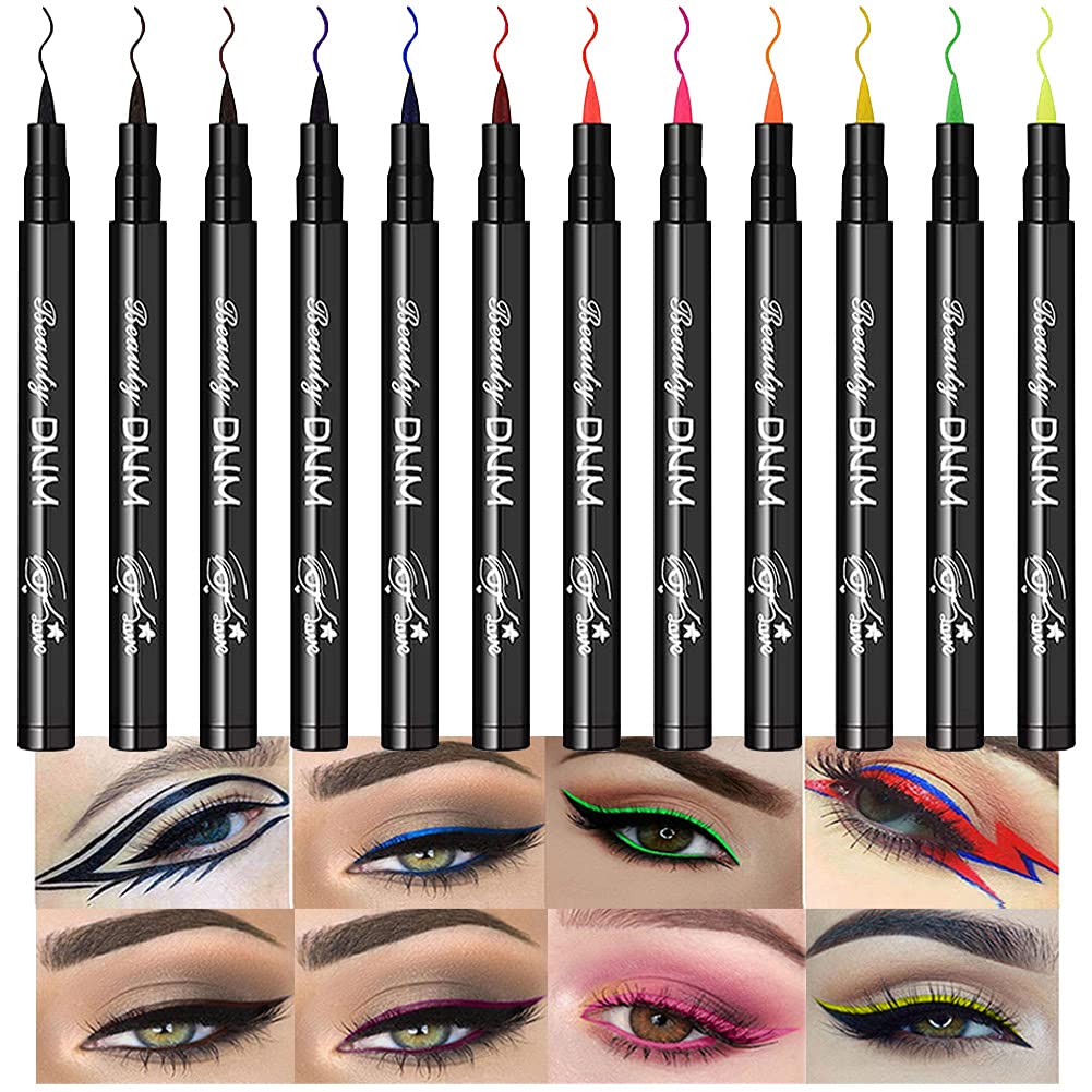 12Pcs Matte Waterproof Eye Liners